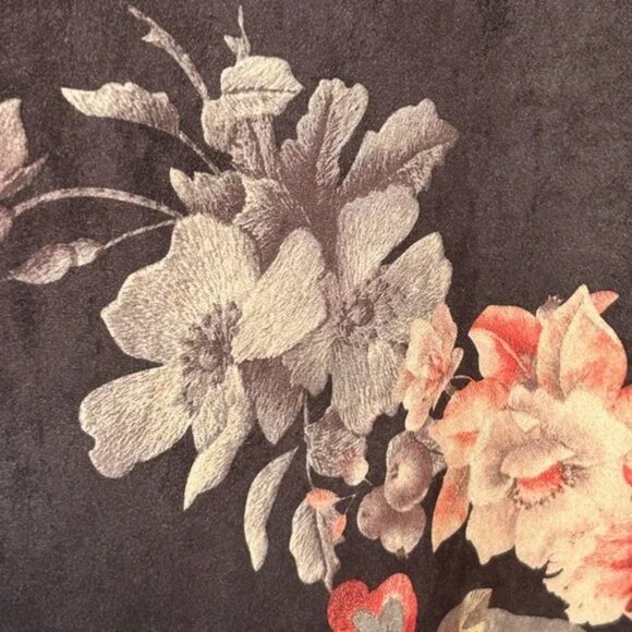 Catherine Malandrino Floral Faux Suede Long Open Front Jacket S - Picture 7 of 7